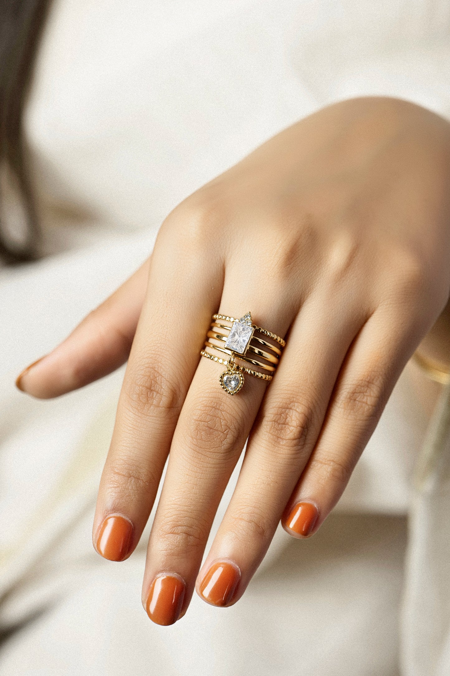 HEART CHARM ADJUSTABLE RING
