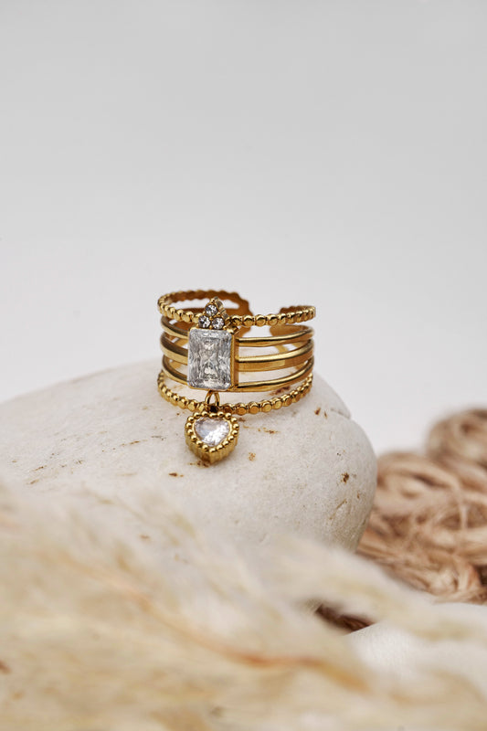 HEART CHARM ADJUSTABLE RING