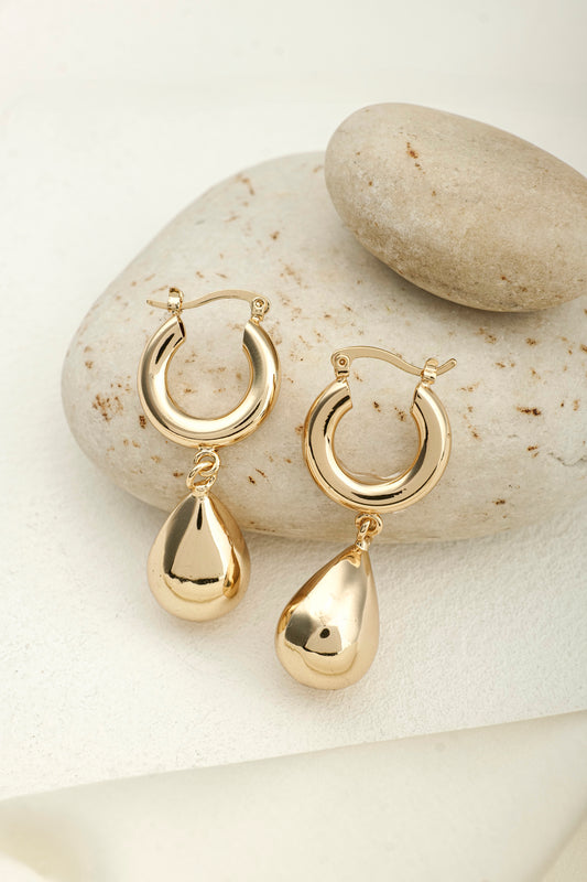 GOLDEN DROP HOOPS