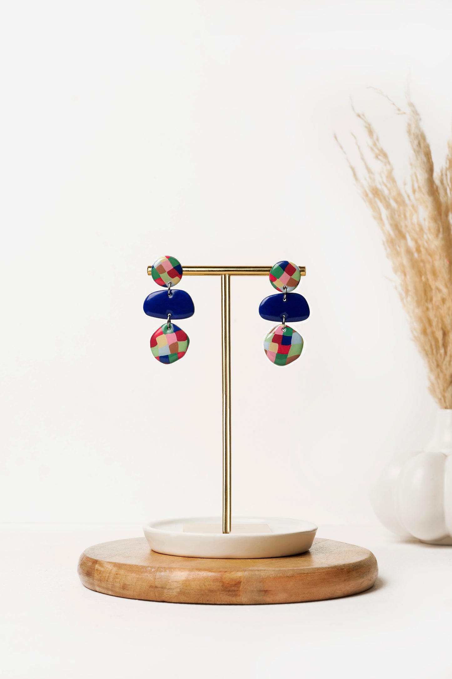 NAVY MOSAIC DANGLERS