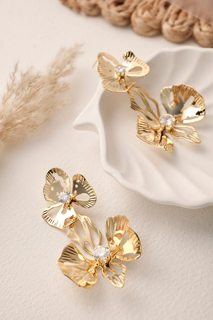 GOLD BLOOM DROP EARRINGS