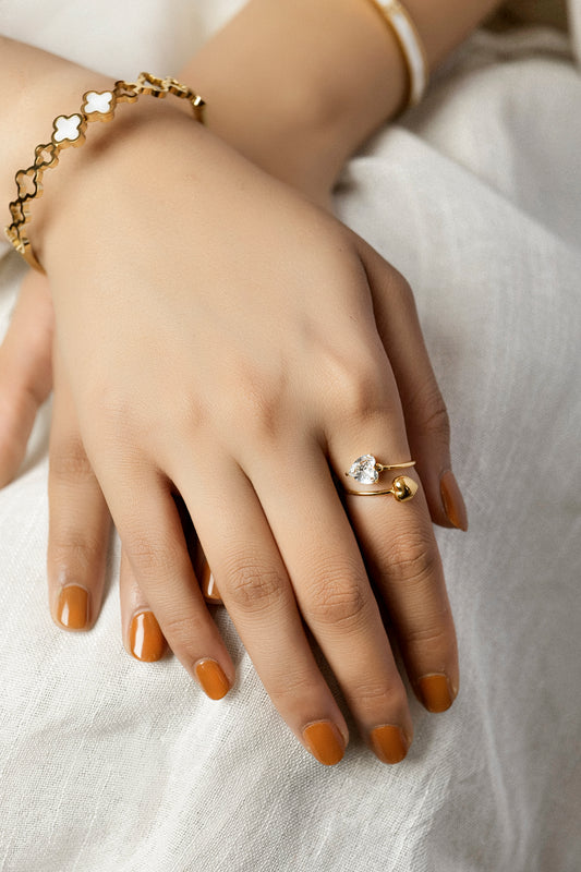 CRYSTAL HEART RING