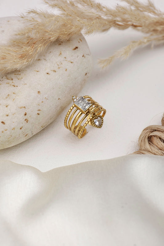 HEART CHARM  ADJUSTABLE RING