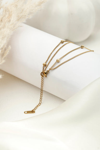CIRCLE CHAIN DOUBLE LAYERED NECKLACE