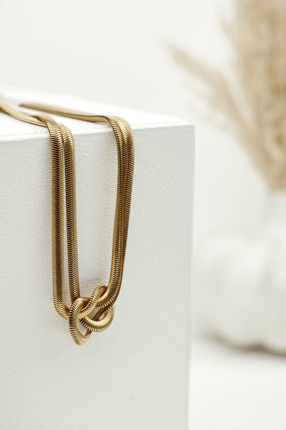 KNOTTED CHAIN LAYERED NECKLACE