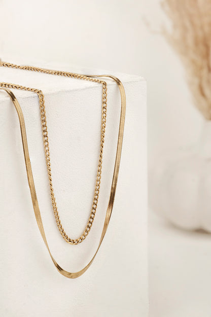 DUAL CHAIN LAYERED NECKLACE